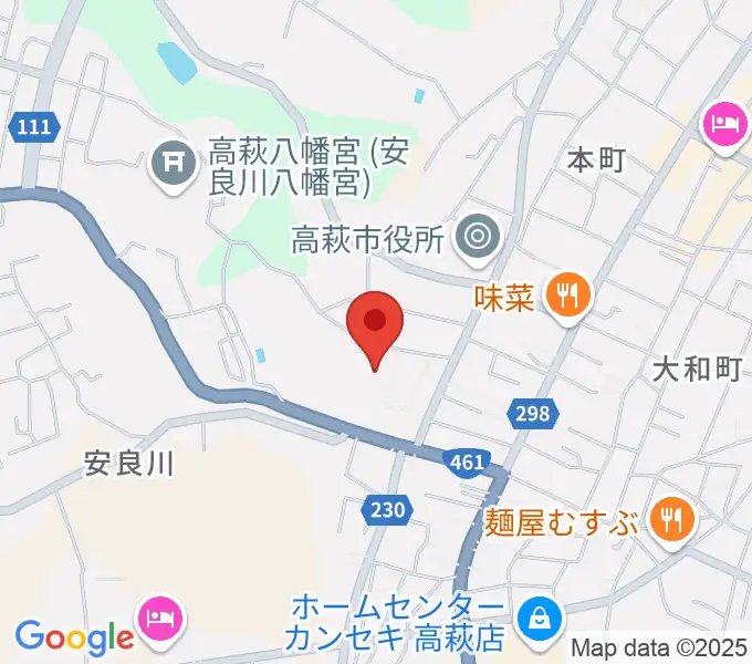 高萩市文化会館の地図