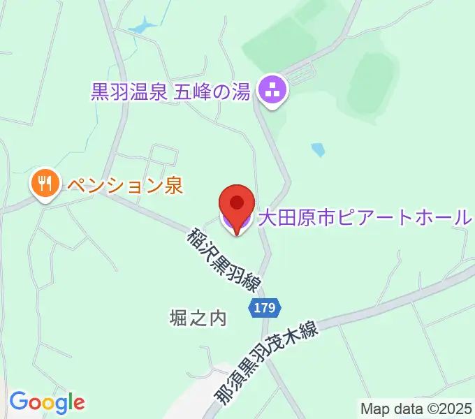 大田原市ピアートホールの地図