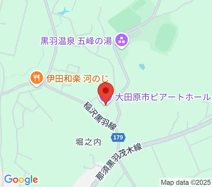 大田原市ピアートホールの地図
