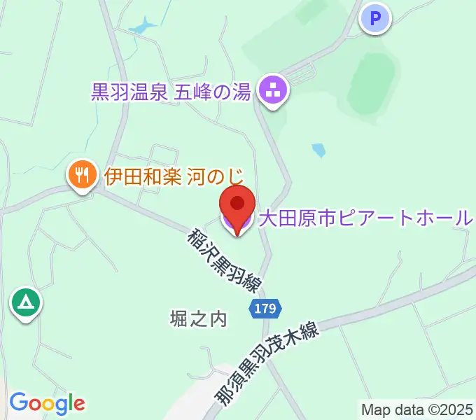 大田原市ピアートホールの地図