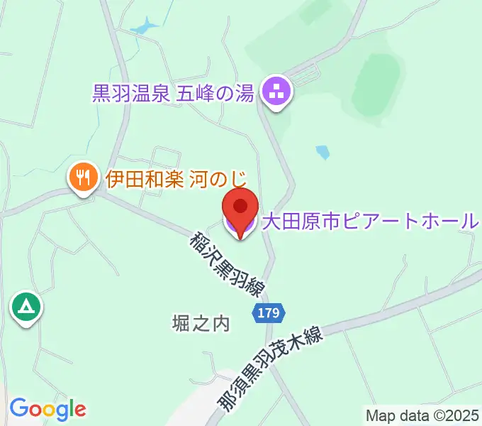 大田原市ピアートホールの地図