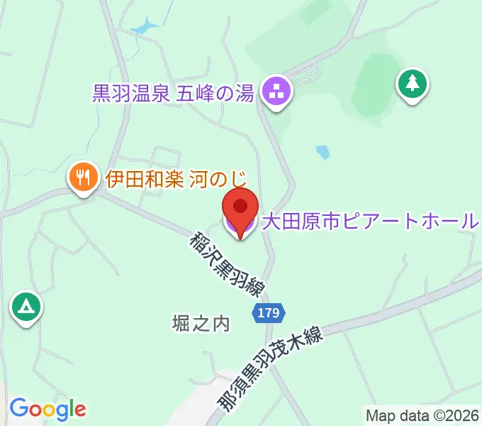 大田原市ピアートホールの地図
