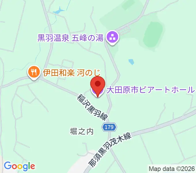 大田原市ピアートホールの地図