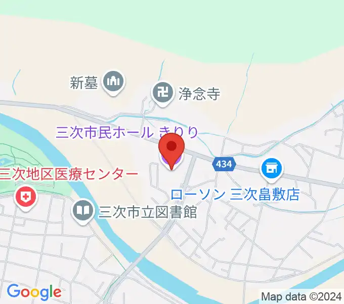 三次市民ホールきりりの地図