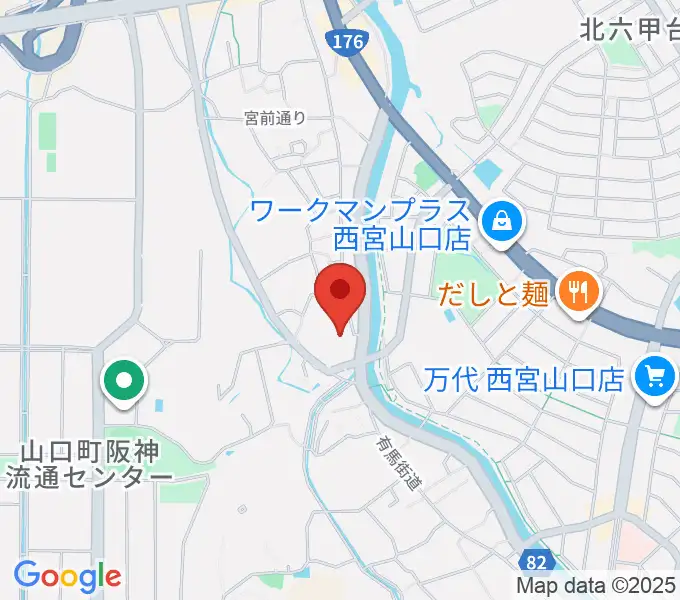 西宮市山口ホールの地図