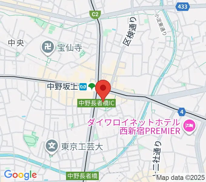 ベーゼンドルファー東京ショールームの地図