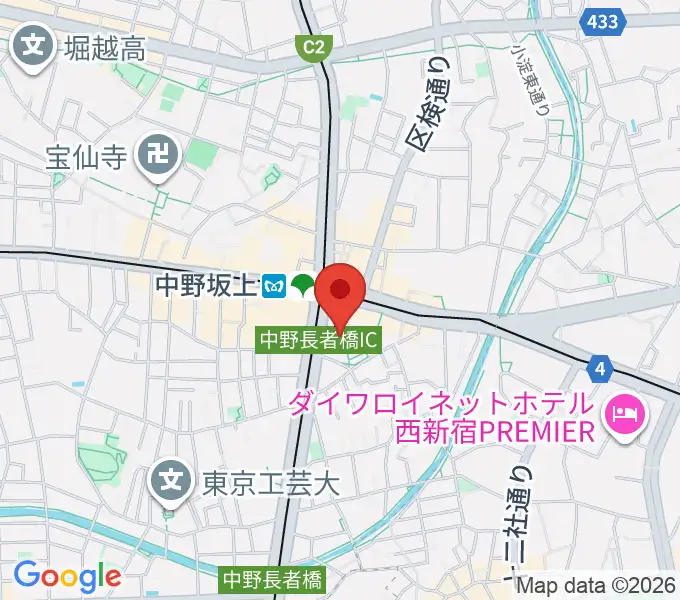 ベーゼンドルファー東京ショールームの地図