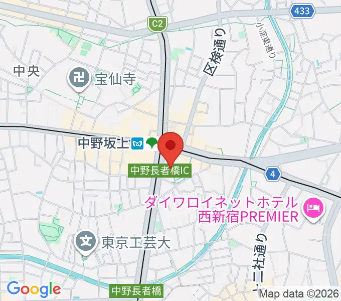 ベーゼンドルファー東京ショールームの地図