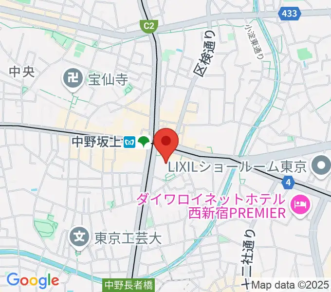 中野坂上ハーモニーホールの地図