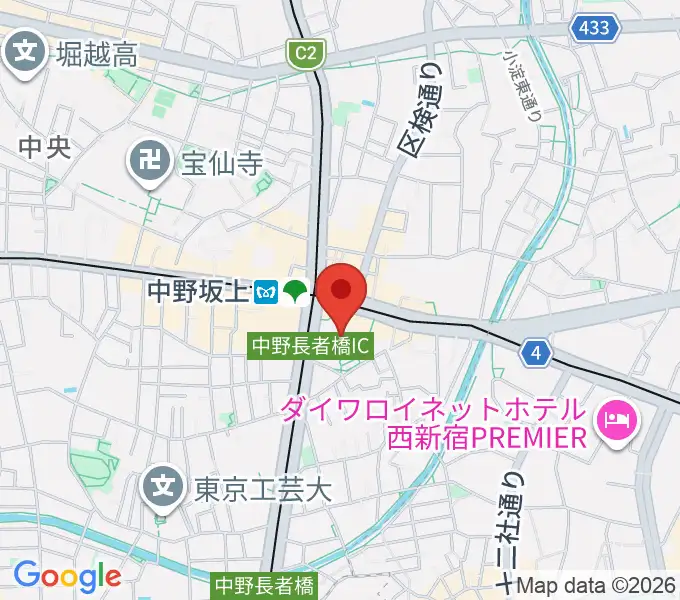中野坂上ハーモニーホールの地図