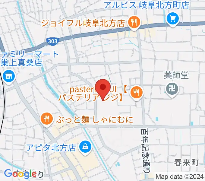 北方町ホリモク生涯学習センターきらりの地図