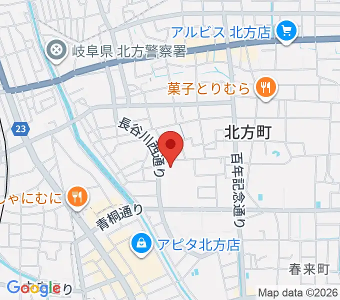 北方町ホリモク生涯学習センターきらりの地図