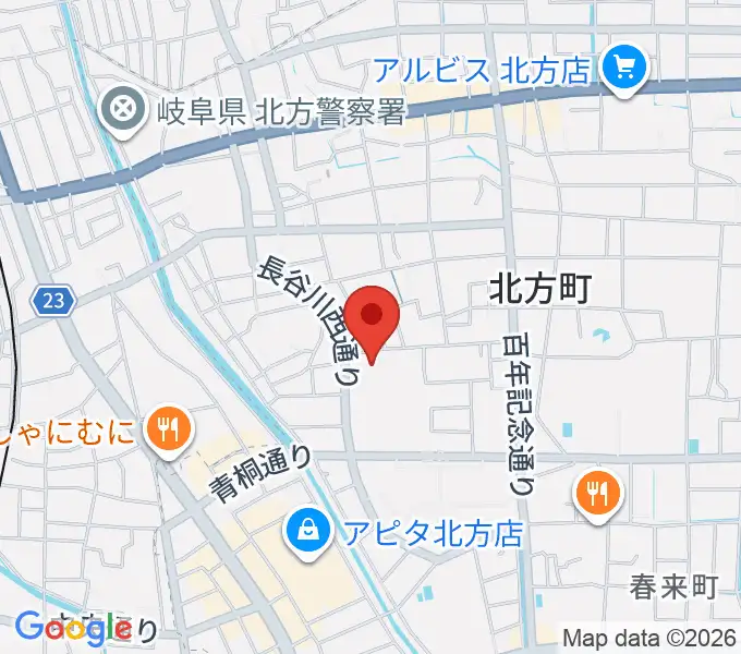 北方町ホリモク生涯学習センターきらりの地図