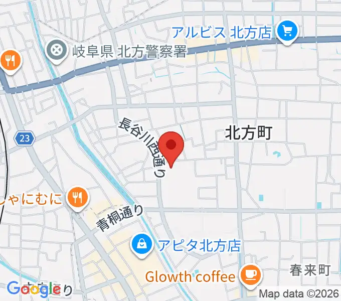 北方町ホリモク生涯学習センターきらりの地図