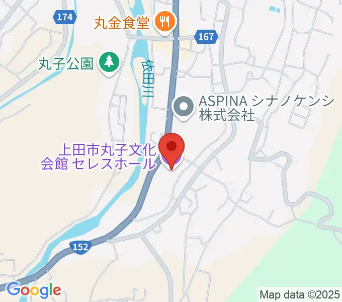 上田市丸子文化会館セレスホールの地図