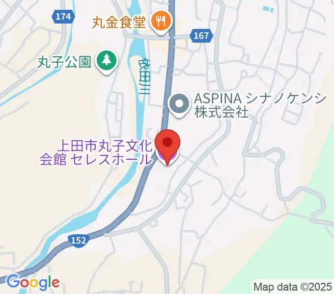 上田市丸子文化会館セレスホールの地図