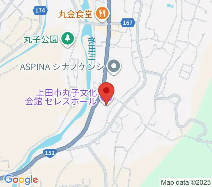 上田市丸子文化会館セレスホールの地図