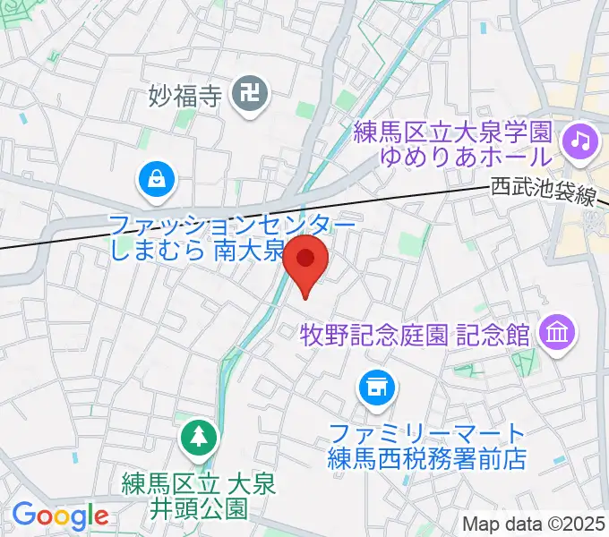 山之内ピアノ教室の地図