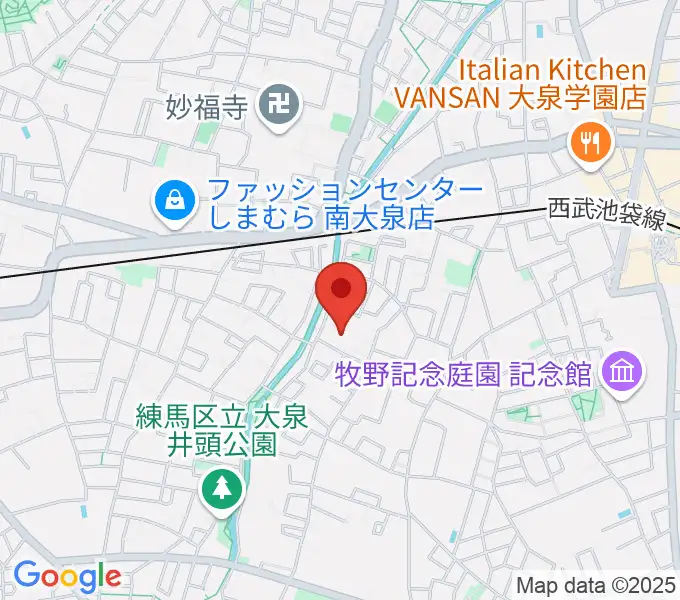 山之内ピアノ教室の地図
