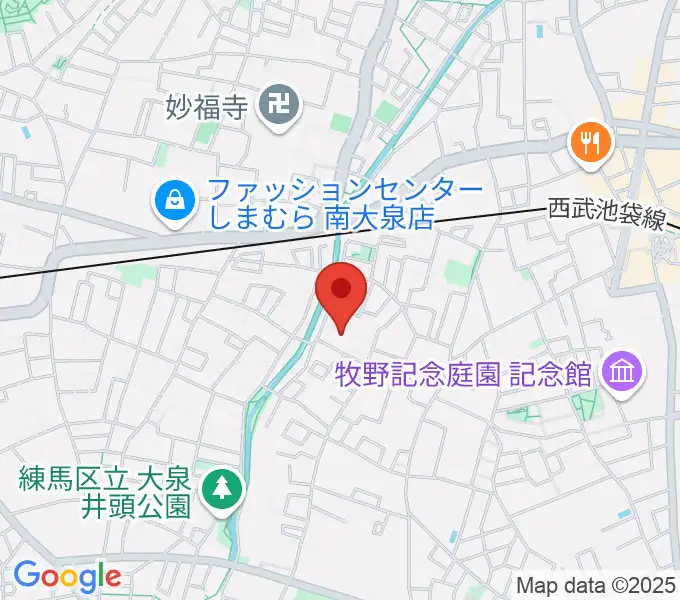 山之内ピアノ教室の地図