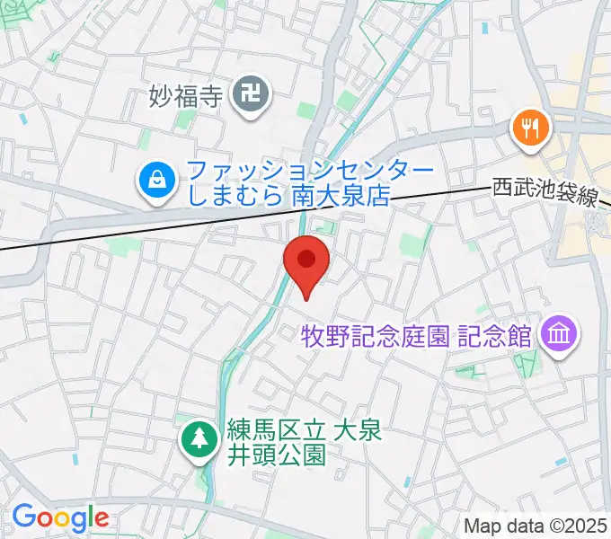 山之内ピアノ教室の地図