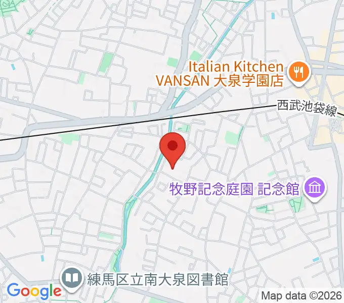 山之内ピアノ教室の地図