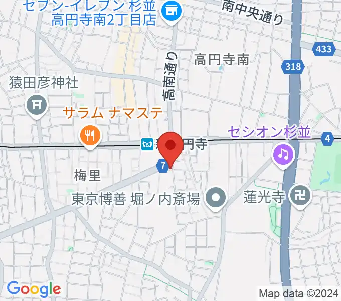 新高円寺スタックスフレッドの地図