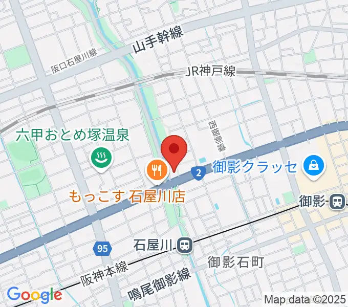 神戸市立御影公会堂の地図