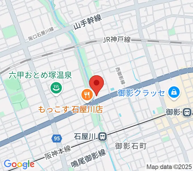 神戸市立御影公会堂の地図
