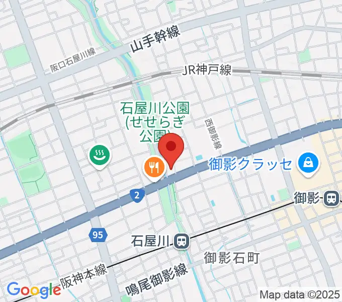 神戸市立御影公会堂の地図