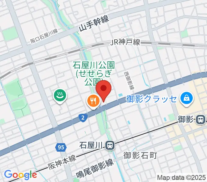 神戸市立御影公会堂の地図