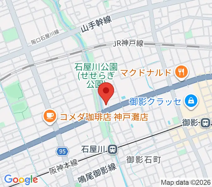 神戸市立御影公会堂の地図