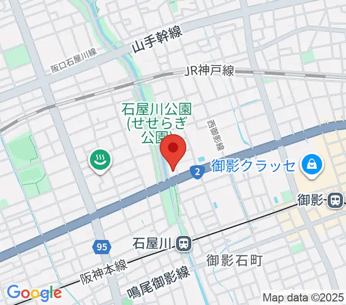 神戸市立御影公会堂の地図