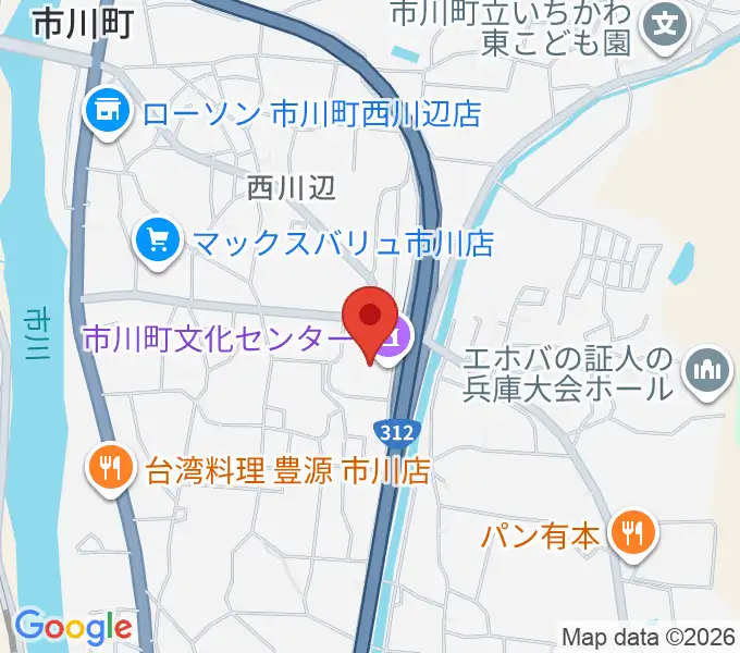 市川町文化センターひまわりホールの地図