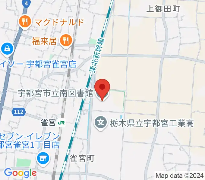 宇都宮市立南図書館サザンクロスホールの地図