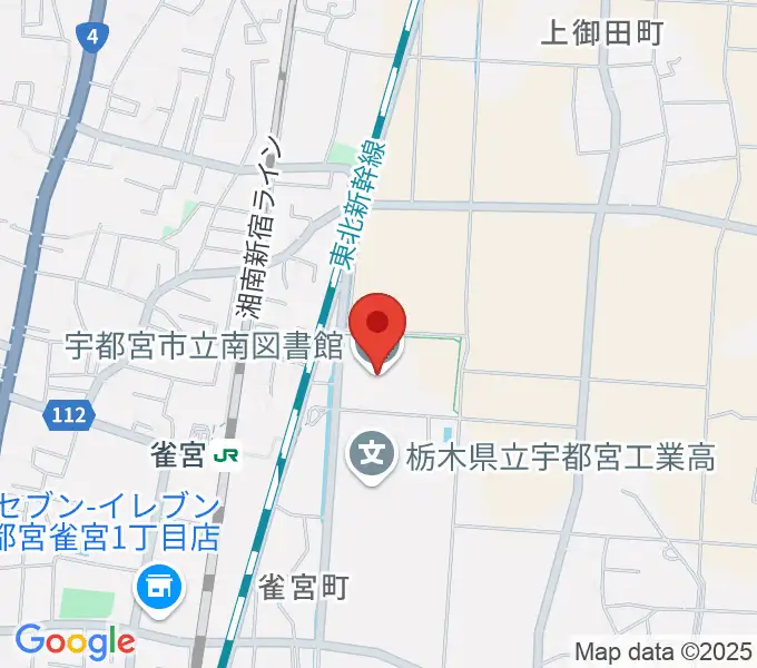 宇都宮市立南図書館サザンクロスホールの地図