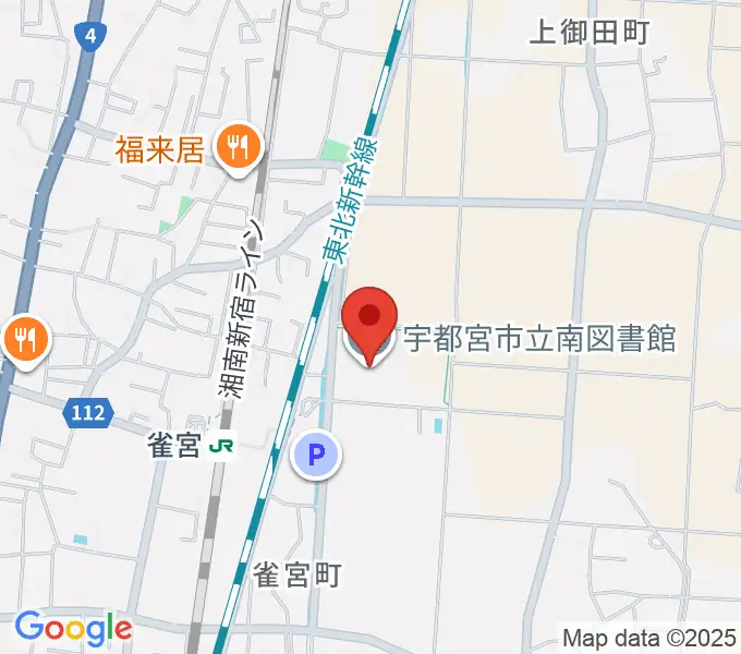 宇都宮市立南図書館サザンクロスホールの地図