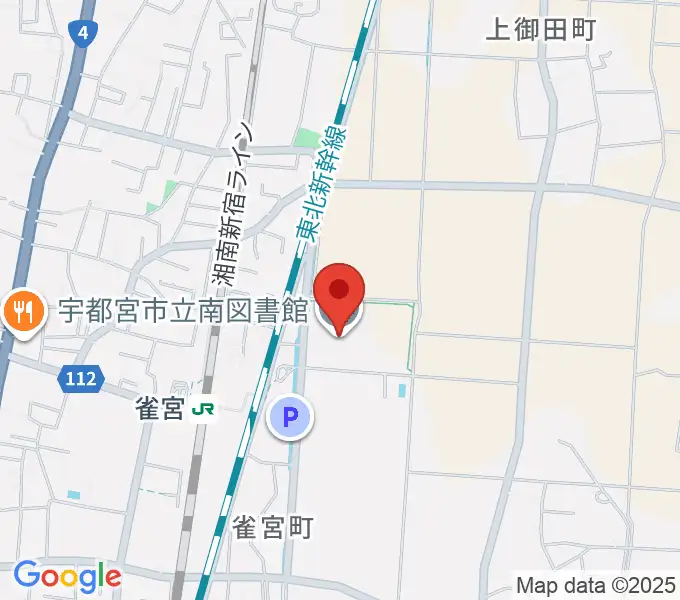宇都宮市立南図書館サザンクロスホールの地図