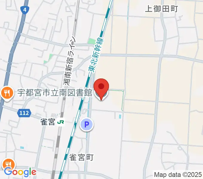 宇都宮市立南図書館サザンクロスホールの地図