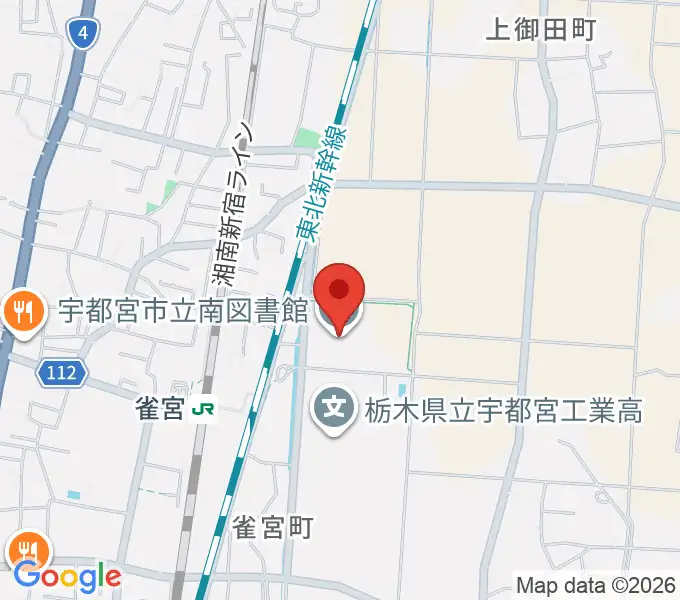 宇都宮市立南図書館サザンクロスホールの地図
