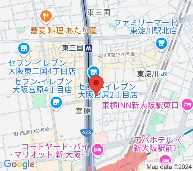 ビーテックジャパン大阪スタジオの地図