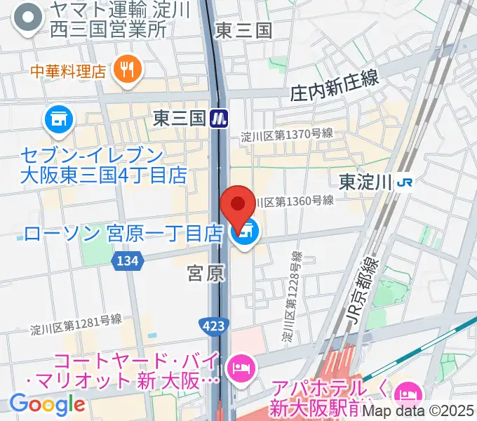 ビーテックジャパン大阪スタジオの地図