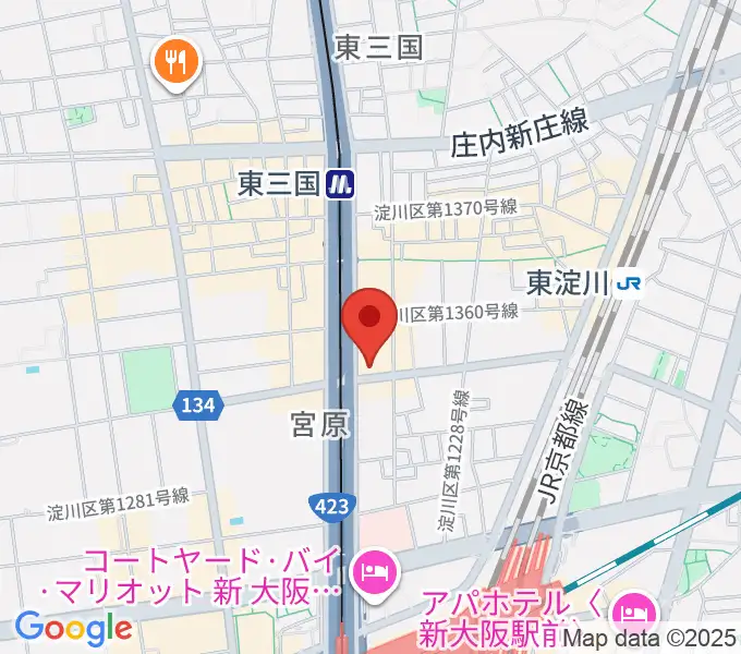 ビーテックジャパン大阪スタジオの地図