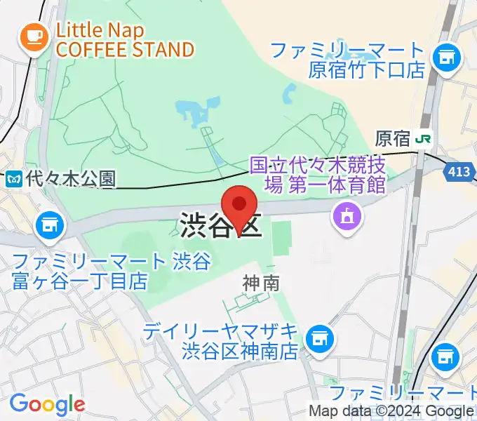 代々木公園野外音楽堂の地図