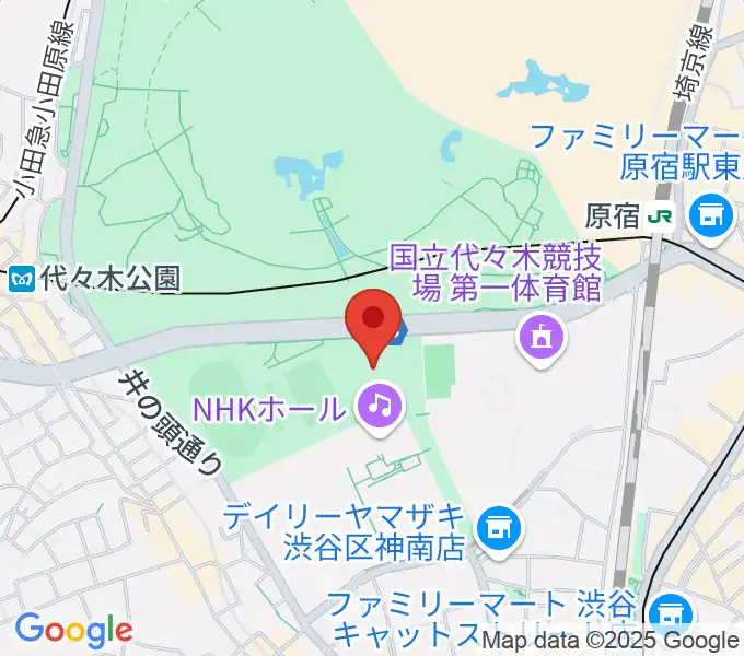 代々木公園野外音楽堂の地図