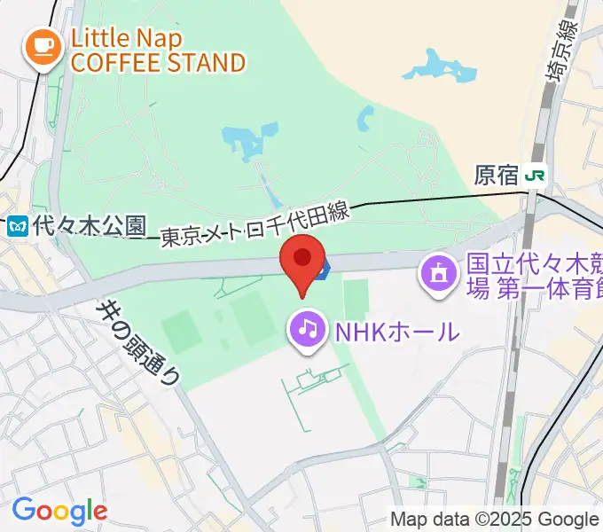 代々木公園野外音楽堂の地図