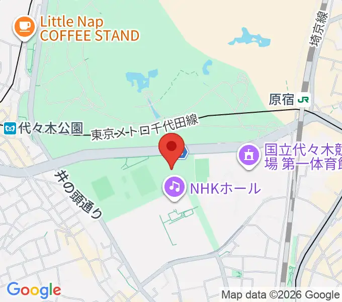 代々木公園野外音楽堂の地図