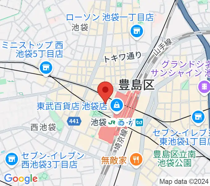 池袋Absolute Blueの地図