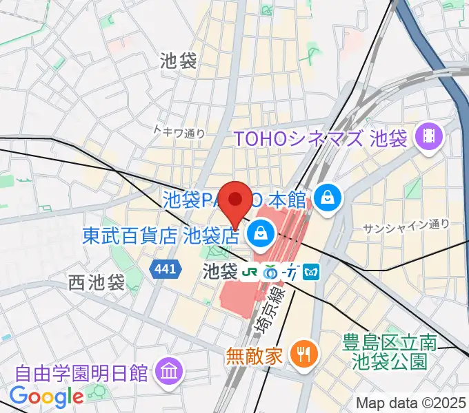 池袋Absolute Blueの地図