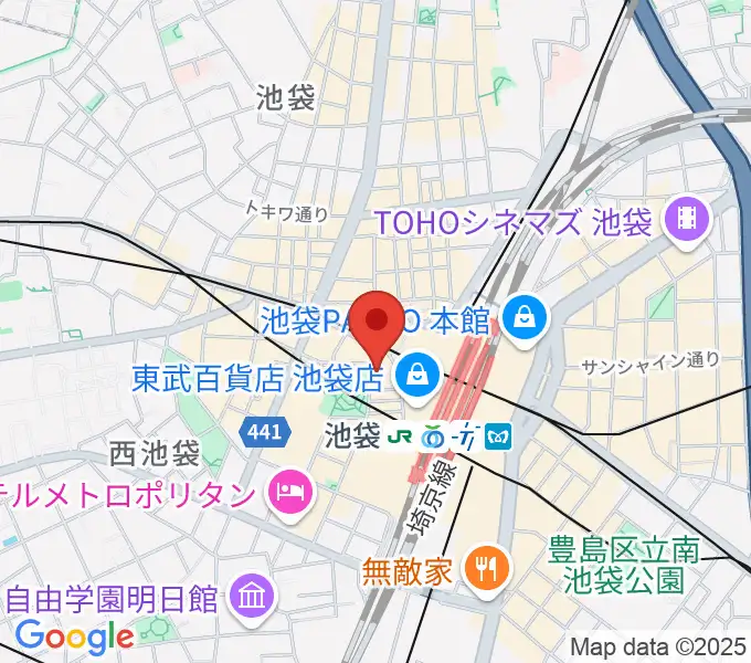 池袋Absolute Blueの地図